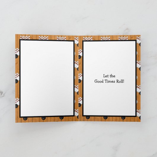 Personalisierter Bowling Themed Geburtstag Karte (Innenseite)