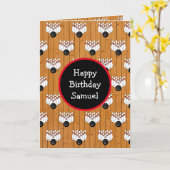 Personalisierter Bowling Themed Geburtstag Karte (Gelbe Blume)