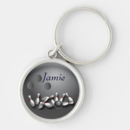 Personalisierter Bowlingball und Streik Schlüsselanhänger