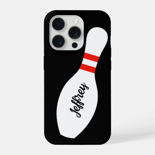 Personalisierter Bowlingpin-iPhone 15 Pro Hülle iPhone Hülle (Rückseite)