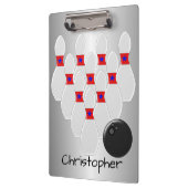 Personalisierter Bowlings-Entwurf Klemmbrett (Links)