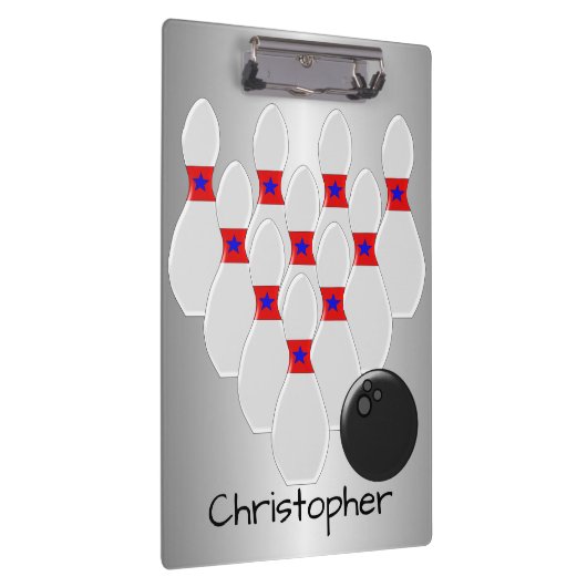 Personalisierter Bowlings-Entwurf Klemmbrett (Rechts)