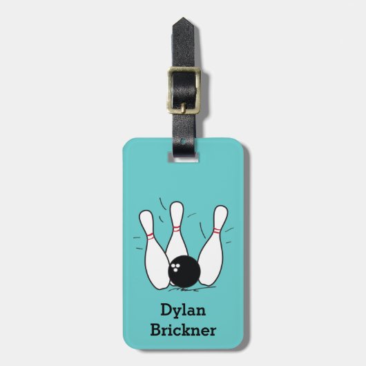Personalisierter Bowlings-Taschen-Umbau Gepäckanhänger (Vorderseite vertikal)
