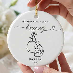 Personalisierter Box-Weihnachtsschmuck Keramik Ornament