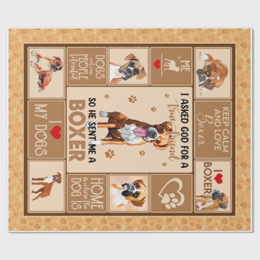 Personalisierter Boxer-Dog-Blanken Geschenkpapier (Flach)