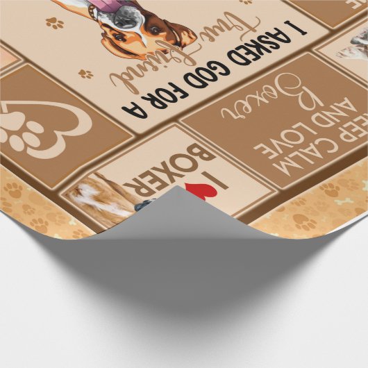 Personalisierter Boxer-Dog-Blanken Geschenkpapier (Ecke)