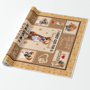 Personalisierter Boxer-Dog-Blanken Geschenkpapier