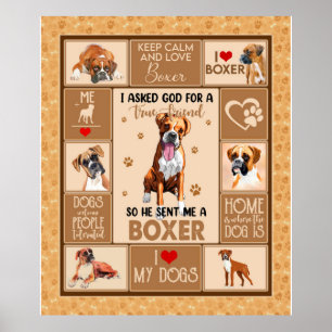 Personalisierter Boxer-Dog-Blanken Poster