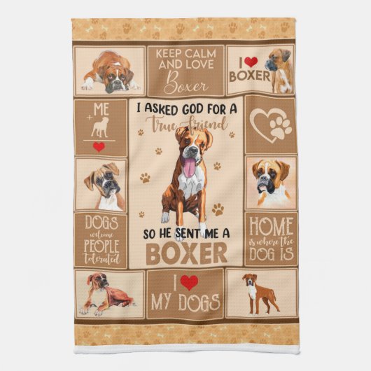 Personalisierter Boxer Dog Blanket, Dog Lover Gesc Geschirrtuch (Vertikal)
