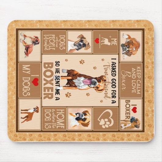 Personalisierter Boxer Dog Blanket, Dog Lover Gesc Mousepad (Vorne)