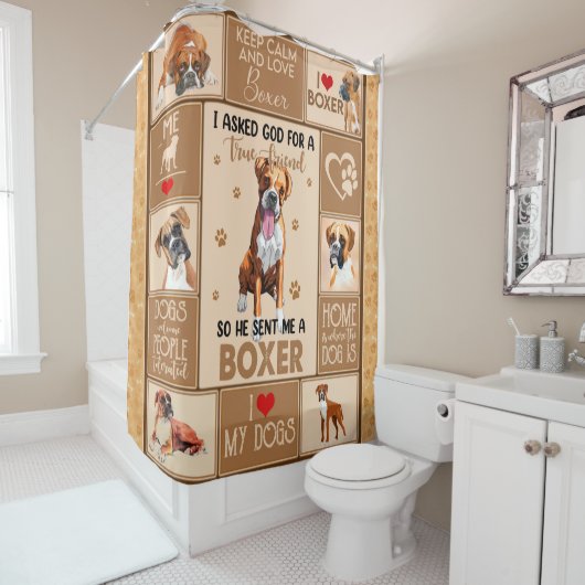 Personalisierter Boxer Dog Blanket, Duschvorhang (Beispiel)