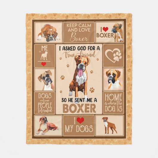 Personalisierter Boxer Dog Blanket, Fleecedecke (Vorderseite)