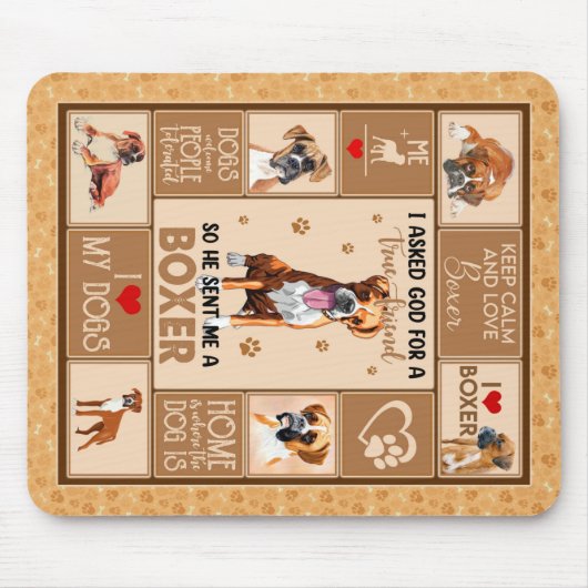 Personalisierter Boxer Dog Blanket, Mousepad (Vorne)