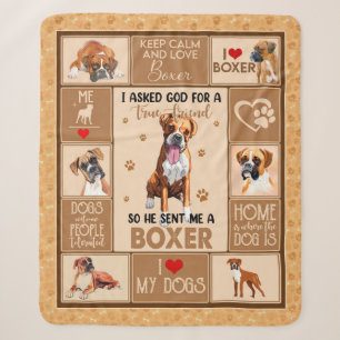 Personalisierter Boxer Dog Blanket, Sherpadecke