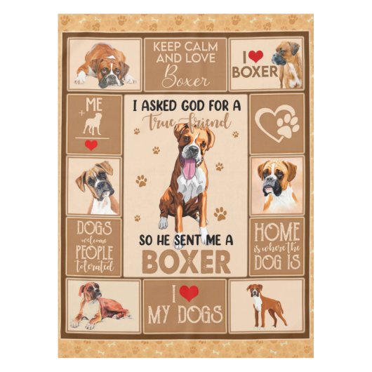 Personalisierter Boxer Dog Blanket, Tischdecke (Vorderseite)