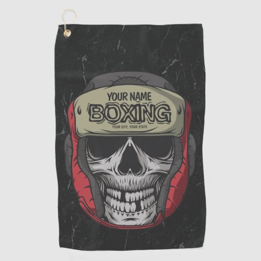 Personalisierter Boxer Fight Club Golfhandtuch (Vorderseite)