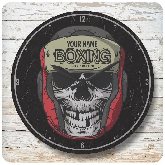 Personalisierter Boxer Fight Club Große Wanduhr