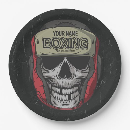 Personalisierter Boxer Fight Club Pappteller (Vorderseite)