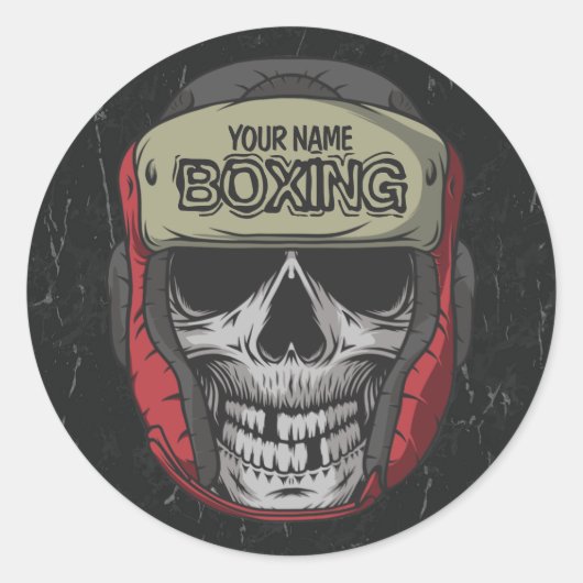Personalisierter Boxer Fight Club Runder Aufkleber (Vorderseite)