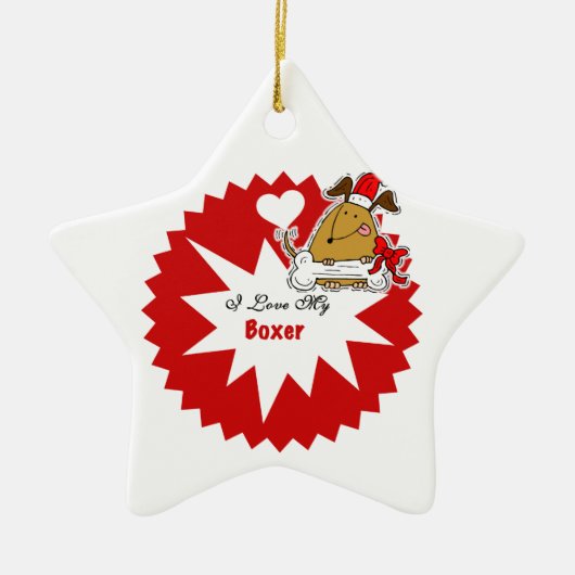 Personalisierter Boxer Keepake-Ornament Keramikornament (Vorne)