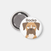 Personalisierter Boxer-Magnet, Boxerhund mit indiv Magnet (Vorderseite/Rückseite)