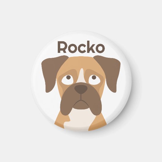 Personalisierter Boxer-Magnet, Boxerhund mit indiv Magnet (Vorne)