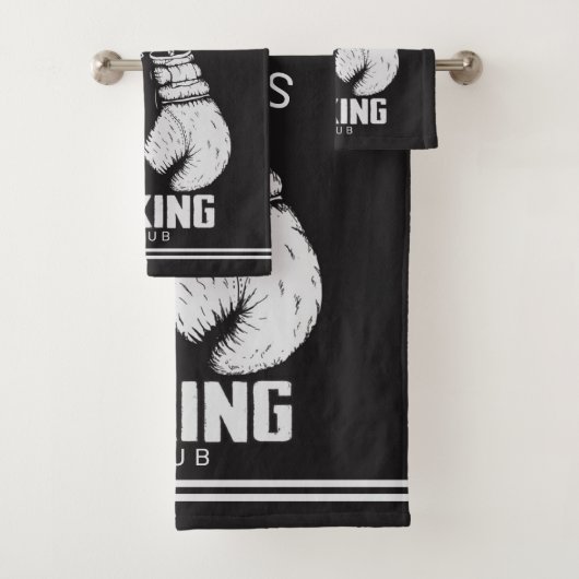 Personalisierter Boxklub Boxer Gym Fighter Handsch Badhandtuch Set (Insitu)