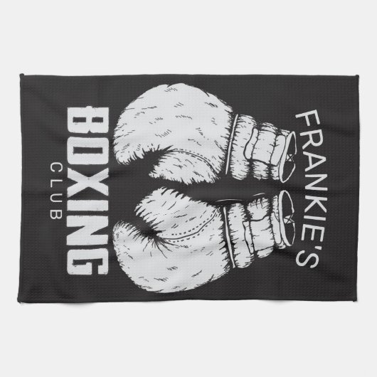 Personalisierter Boxklub Boxer Gym Fighter Handsch Geschirrtuch (Horizontal)