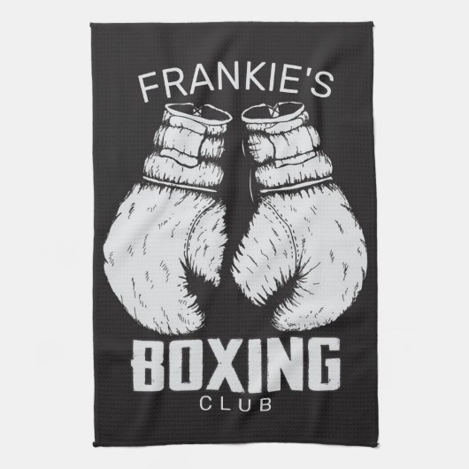 Personalisierter Boxklub Boxer Gym Fighter Handsch Geschirrtuch (Vertikal)