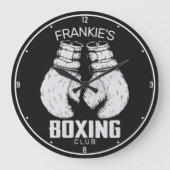 Personalisierter Boxklub Boxer Gym Fighter Handsch Große Wanduhr (Vorderseite)