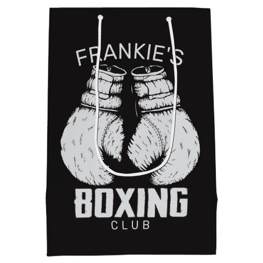 Personalisierter Boxklub Boxer Gym Fighter Handsch Mittlere Geschenktüte (Rückseite)