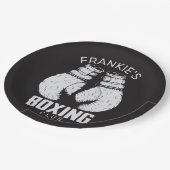 Personalisierter Boxklub Boxer Gym Fighter Handsch Pappteller (Schrägansicht)