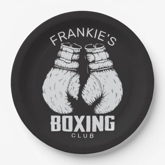 Personalisierter Boxklub Boxer Gym Fighter Handsch Pappteller (Vorderseite)