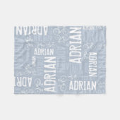 Personalisierter Boy Name and Bikes Dusty Blue Fleecedecke (Vorderseite (Horizontal))