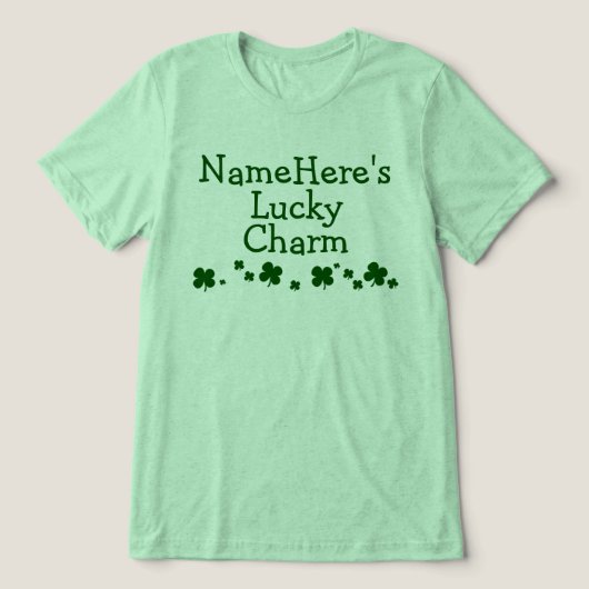 Personalisierter Boyfriend Lucky Charm St. Patrick Tri-Blend Shirt (Design Vorderseite)