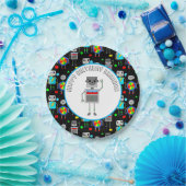 Personalisierter Boy's Birthday Robot Pappteller (Party)