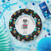Personalisierter Boy's Birthday Robot Pappteller (Party)