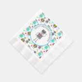 Personalisierter Boy's Birthday Robot Serviette (Ecke)