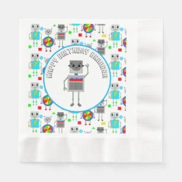Personalisierter Boy's Birthday Robot Serviette