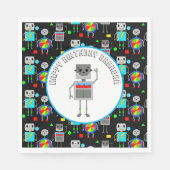 Personalisierter Boy's Birthday Robot Serviette (Vorderseite)