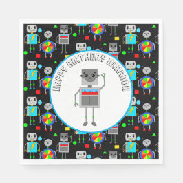 Personalisierter Boy's Birthday Robot Serviette