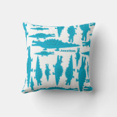 Personalisierter Boy's Room Blue Aqua Alligator Kissen (Rückseite)