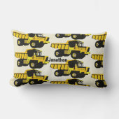Personalisierter Boy's Room YELLOW Dump Truck Lendenkissen (Vorderseite)