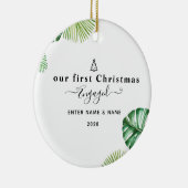 Personalisierter Brauch unserer ersten Weihnachts- Keramik Ornament (Rechts)