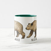 Personalisierter brauner Bär Tasse (Mittel)