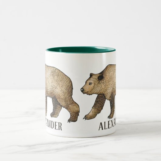 Personalisierter brauner Bär Tasse (Mittel)