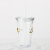 Personalisierter Braut-GoldGlitzer Acryltrinkbecher (Rechts)