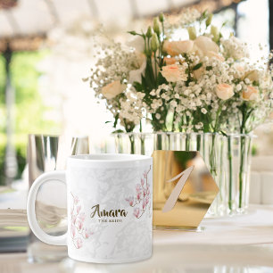 Personalisierter Braut-Tasse – Magnolie Floral Hoc Jumbo-Tasse