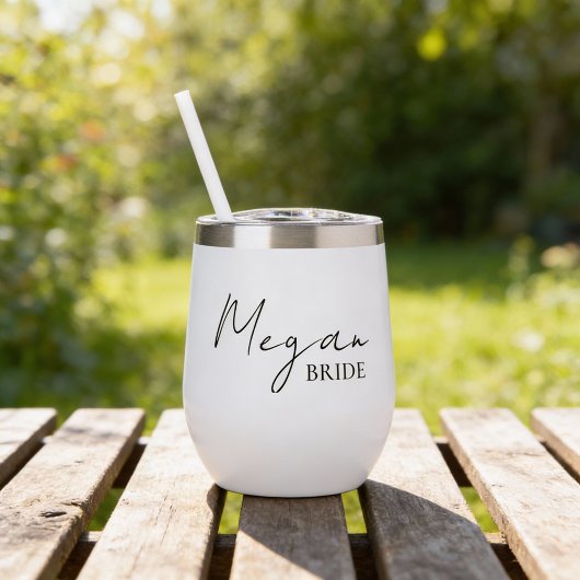 Personalisierter Braut-Thermal-Weinbecher mit indi