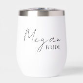 Personalisierter Braut-Thermal-Weinbecher mit indi (Vorderseite)